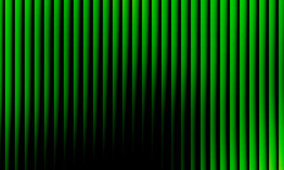 Fototapeta premium Abstract green light wave pattern with glowing vertical gradient lines on black background, futuristic energy motion, digital art, modern wallpaper design