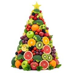 Vibrant fruit christmas tree a healthy holiday centerpiece made with fresh produce festive food display