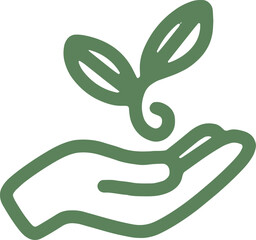 Cultivate Growth with this Minimalist Hand and Sprout Design for Sustainable Initiatives and Eco-Friendly Brands seeking Fresh Visuals