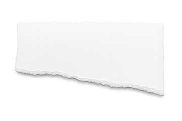 Obraz premium Torn blank white paper strip on transparent background creating copy space for message or text