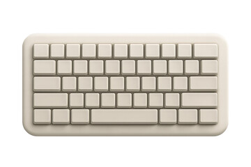 Retro-inspired computer keyboard with rounded keys for a nostalgic tech feel, perfect for design projects, marketing materials, and website visuals needing vintage style