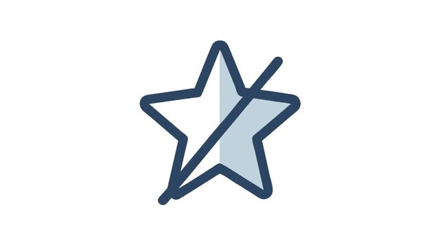 Icon of star cut in half, rating concept
