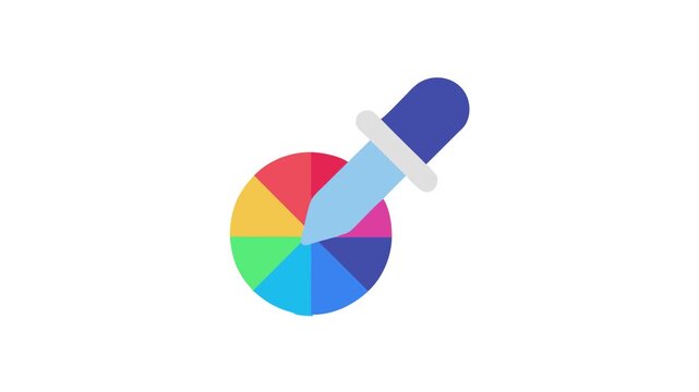 Color wheel with dropper for design and art concepts