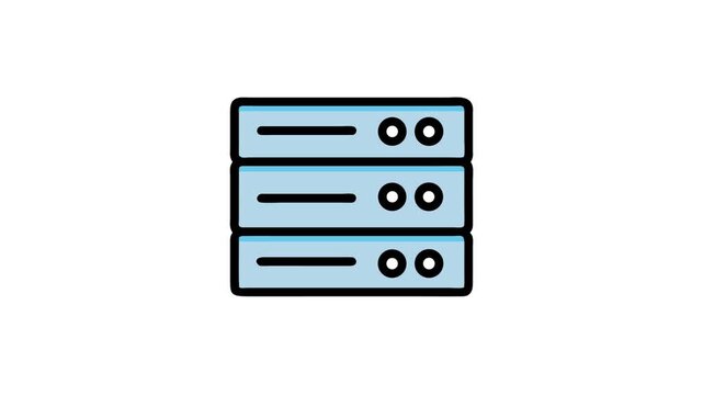 Stylized Animation data server icon against White Background