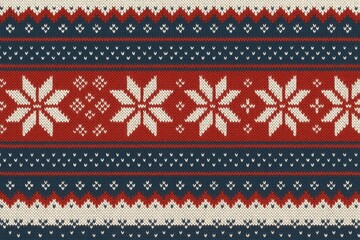 Festive Nordic knitted pattern background