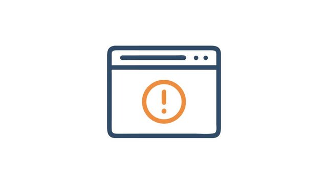 Error browser window icon in simple flat style design