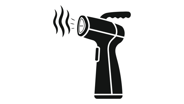 black handheld garment steamer with steam clip art preview