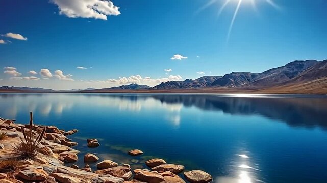 mountain lake in the morning