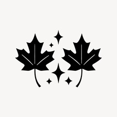 Maple leaves with sparkling stars