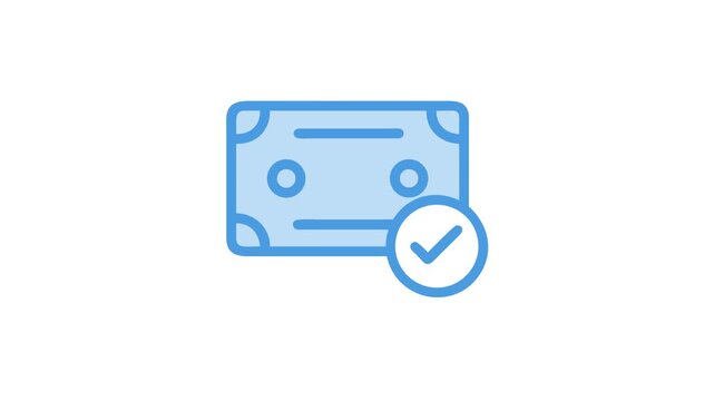 Approved payment method icon with check mark on White