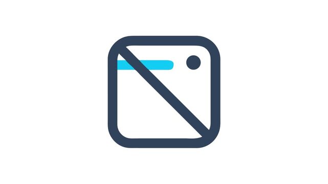 Abstract dark blue square icon with a striking overlay
