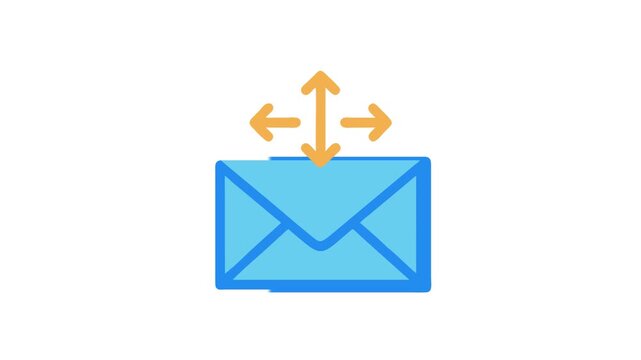 Outgoing email with multiple directions on White Background illustration