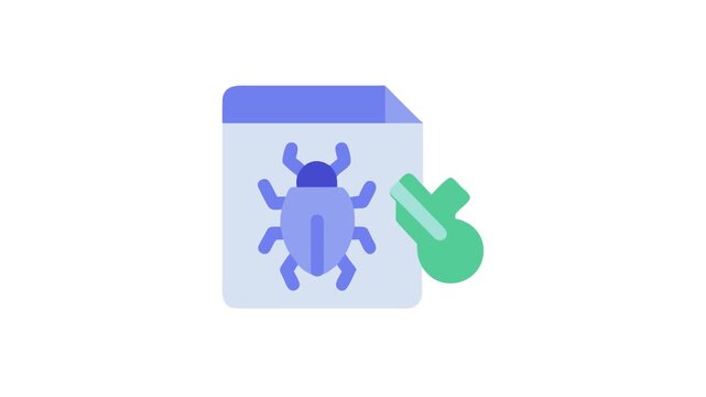 Software bug fix icon in file flat style design