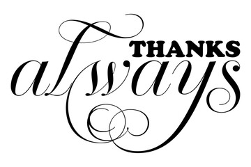 THANKS always - 感謝の気持ちを伝える、THANKS alwaysのロゴマーク、母の日や父の日、誕生日のメッセージなどに
