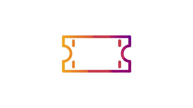 Gradient ticket design on White Background for event promotion