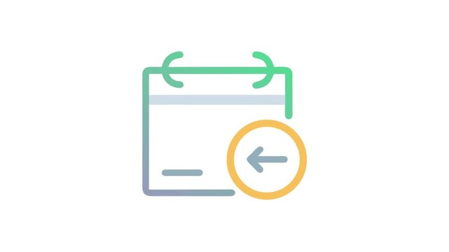 Calendar icon with return arrow flat design style