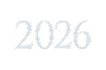 2026 year number in elegant silver design
