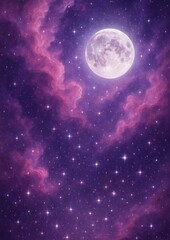 Naklejka premium Ethereal purple night sky wallpaper.