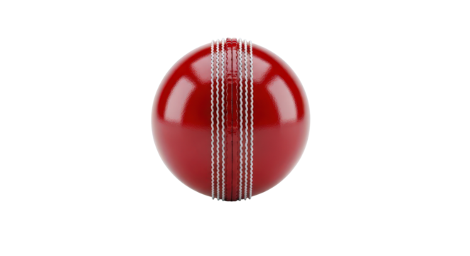 Red cricket ball isolated on transparent background - Powered by Adobe