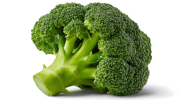 Isolated fresh green broccoli vegetable healthy food nutrition photo