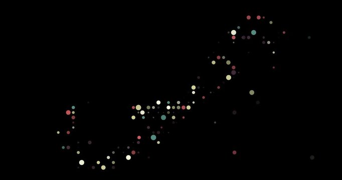 Dynamic Particle Map of Bermuda Forming from Floating Dots