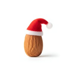 Fruit de Noël, amande avec chapeau de Noël