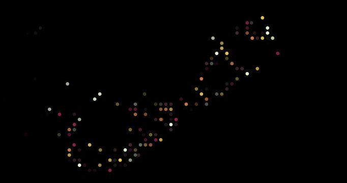 Motion Graphic Dots Build Bermuda Country Silhouette