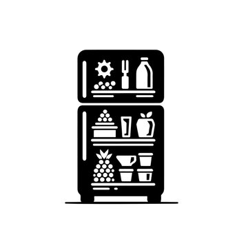 Double Door Modern Refrigerator Fridge Vector Illustration