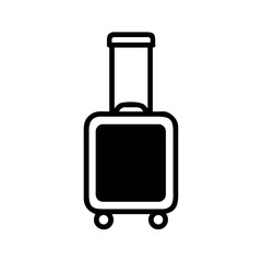 Black suitcase for travel isolated on white