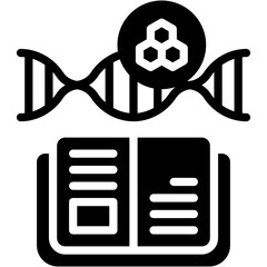 Vector icon Genetics, DNA, Knowledge, Biology, DNA Structure, Book