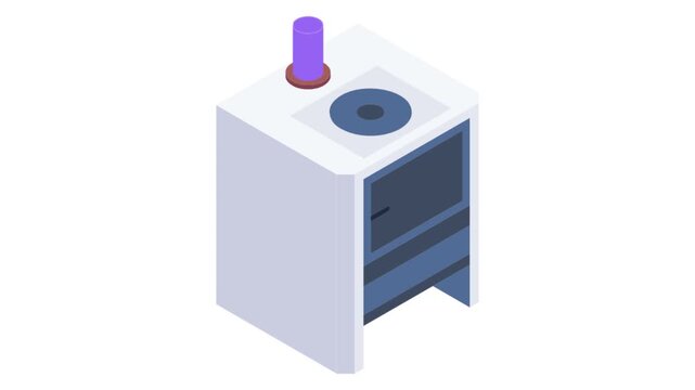  A stove featuring a purple candle on its surface, adding a touch of color and warmth to the kitchen.