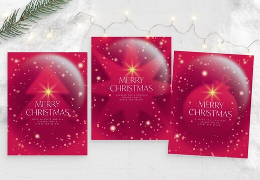 Modern Christmas Flyer Template with Abstract Snow Globe Theme for Festive Holiday Season Invites
