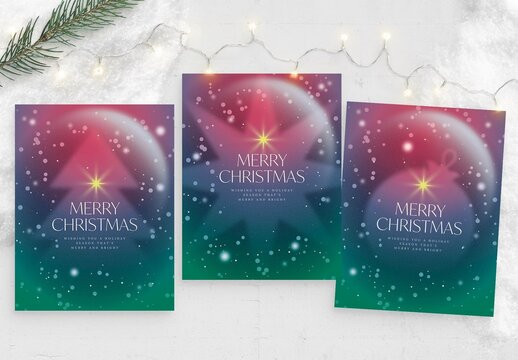 Modern Christmas Flyer Template with Abstract Snow Globe Theme for Festive Holiday Season Invites