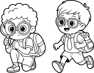 Children education illustration, kids exploration drawing, school activity sketch, childhood learning artwork, student lifestyle graphic, educational art, discovery design, study symbol