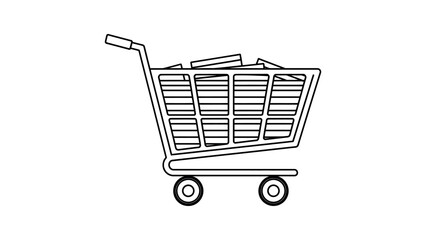 Shopping Cart Filled With Rectangular Items