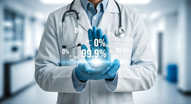 Doctor presenting 999 accuracy rate in medical diagnosis and treatment
