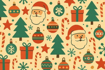 Plakat Festive Christmas pattern illustration.