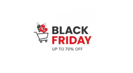Black Friday text design on white background, PNG, sale text, shopping sale, discount banner, black friday design, typography