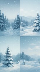Naklejka premium Serene snowy winter landscape mobile wallpaper
