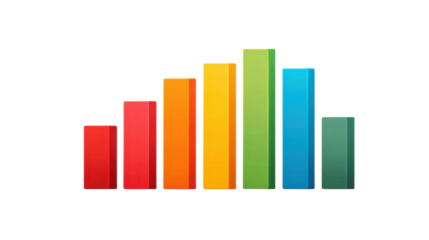 Vibrant Rainbow Color Sound Equalizer Bars on White Background