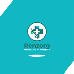 Modern Minimalist Renzorg Logo Design with Stylized Cross Symbol.eps