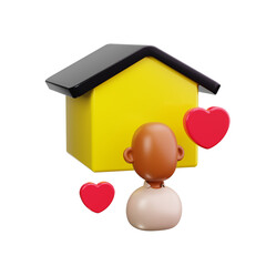 homeless 3d render icons