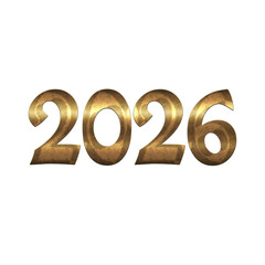 2026 gold Copper Colored Number Graphic PNG