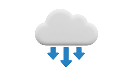 Seamless cloud data transfer with modern arrow icons signaling download and storage, perfect for tech startups and digital innovation campaigns