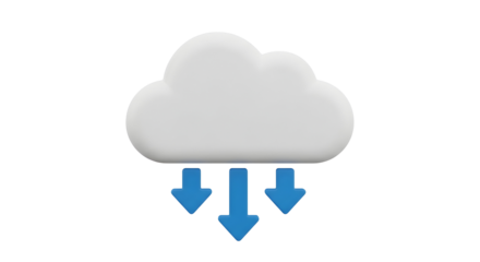 Seamless cloud data transfer with modern arrow icons signaling download and storage, perfect for tech startups and digital innovation campaigns