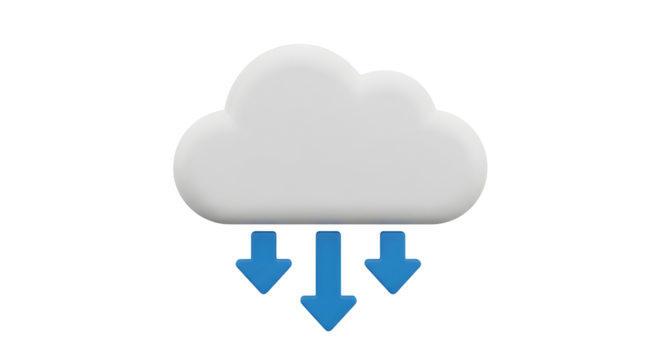 Seamless cloud data transfer with modern arrow icons signaling download and storage, perfect for tech startups and digital innovation campaigns