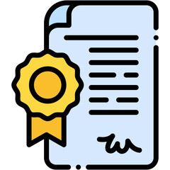 Vector icon Certificate, Diploma, Document, Degree, Paper, Certified