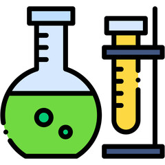 Vector icon Lab, Experiment, Chemistry, Flask, Scientific, Education