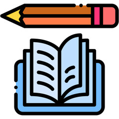 Vector icon Study, Education, Knowledge, Learning, Power, Study