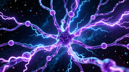 Animated Neuron Firing with Electrical Signals | Brain Cell Communication Visualization | Neural Pathways and Synaptic Transmission